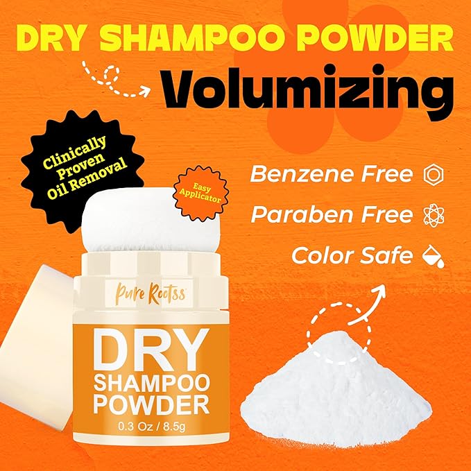 Dry Shampoo Powder and Refill X2, Unscented, Non Aerosol, For Dark and Blonde Hair, Hair Volumizing, Mattifying Root, Travel Hair Styling Powder & Fuller Looking Refreshing