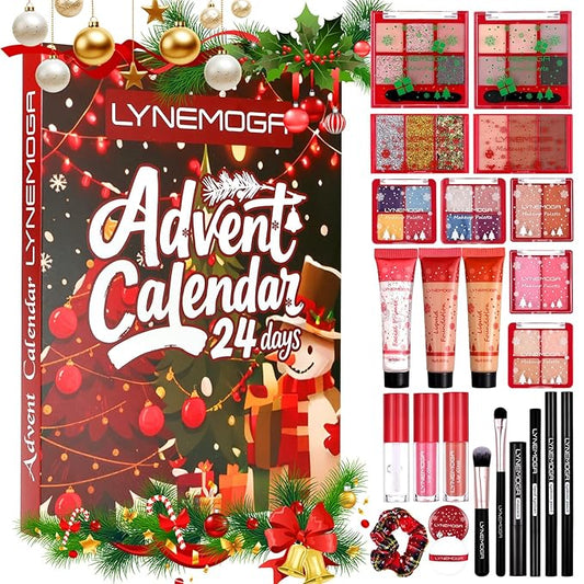 Makeup Advent Calendar 2025 Women Teen Girls,24 Days Christmas Beauty Make Up Sets for Party Festival, Advent Beauty Calendar 2025 Cosmetics Holiday Surprise Make Up Kits for Women Full Kit