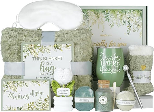 InnoBeta Self Care Gift Baskets for Women, Relaxation Gifts for Women, Useful Relaxing Gifts, Stress Relief Gifts for Her on Birthdays, Christmas