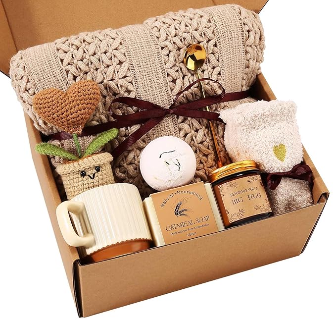 Get Well Soon Gift Baskets for Women Self Care Gifts, Spa Care Package After Surgery Inspirational Thinking of You Sympathy Gifts, Birthday Christmas Gift for Women Friends Mom Sister Grandma