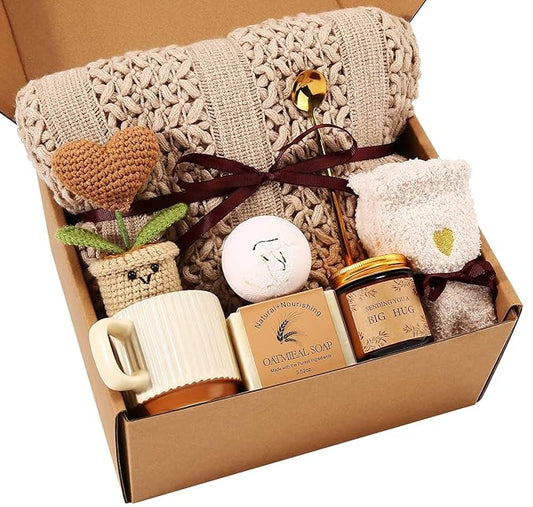 Get Well Soon Gift Baskets for Women Self Care Gifts, Spa Care Package After Surgery Inspirational Thinking of You Sympathy Gifts, Birthday Christmas Gift for Women Friends Mom Sister Grandma
