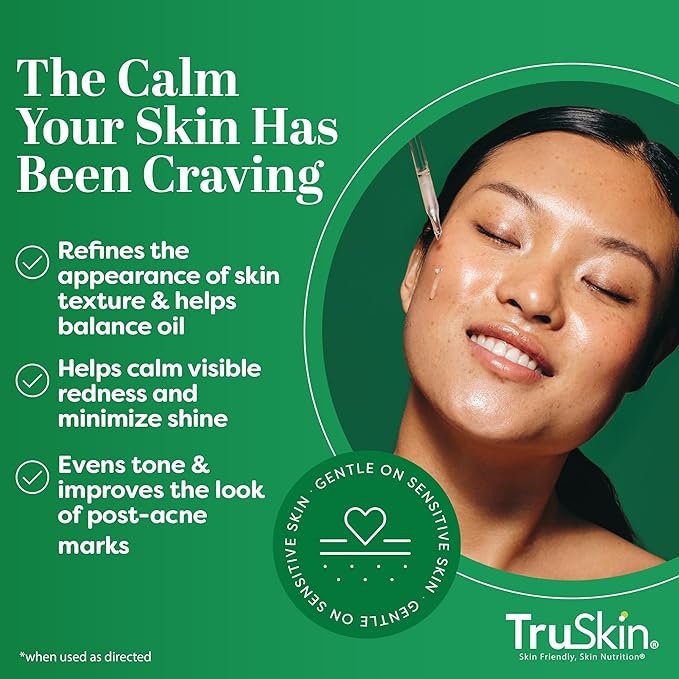 TruSkin Tea Tree Oil Acne Treatment for Face – Acne Serum – Improve the Appearance of Pores, Skin Tone for Smooth, Glowing Skin with Salicylic Acid, Vitamin C, Niacinamide & Retinol, 1 fl oz