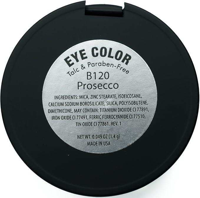 Prosecco White Wine Pale Gold Shimmering Metallic Pressed Powder Single Vegan Eyeshadow; Talc, Paraben & Cruelty Free