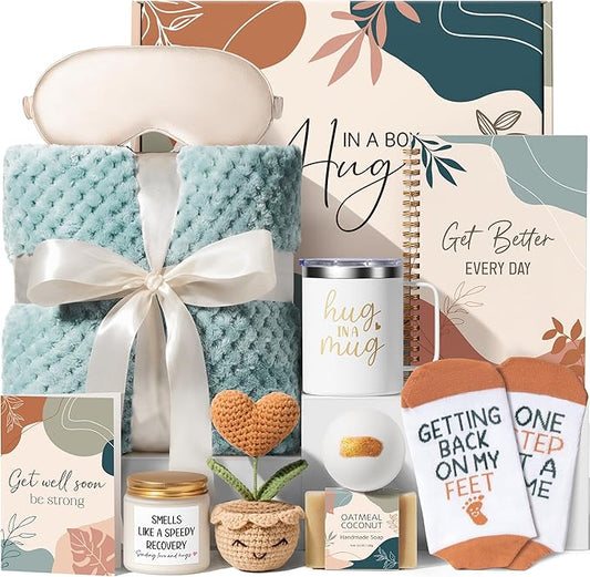 Get Well Gifts for Women After Surgery Recovery, Get Well Soon Gift Baskets for Women Chemo Care Package, Thinking of You Cancer Care Gifts for Sick Friends, Feel Better Encouragement Comfort Gift Box