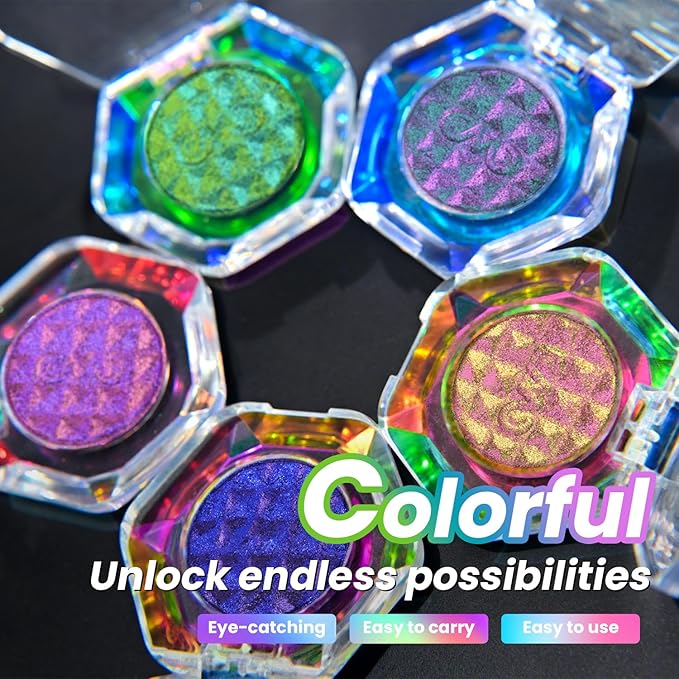 CHARMACY Multichrome Cream Eyeshadow, Intense Color Shifting Creamy Eye Shadows, Highly Pigmented, Metallic Shimmer Eyeshadow, Bright Highlighter Duochrome Eye Make Up, Multi-Reflective Finishes #04