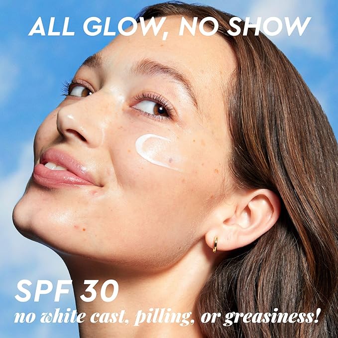 Glow Recipe Dew Shield Korean Face Sunscreen SPF 30 - Hydrating Moisturizer & Dewy, Lightweight Sunscreen - Formulated with Broad Spectrum UV Protection with No White Cast or Pilling (15ml)