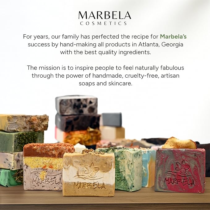 Marbela Cosmetics Fresh Forest Handmade Soap Bar - Made in USA, Vegan Friendly, Palm Oil Free, Natural Bar Soap - Gentle Face & Body Soap for Daily Skin Care, Moisturizing & Nourishing - 3.5 oz
