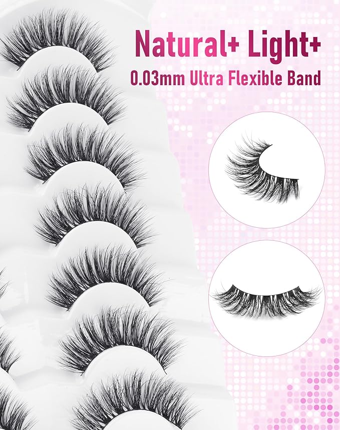 Frihappy False Eyelashes Cat Eye Lashes Natural Fake Lashes 7 Pairs FRH-289