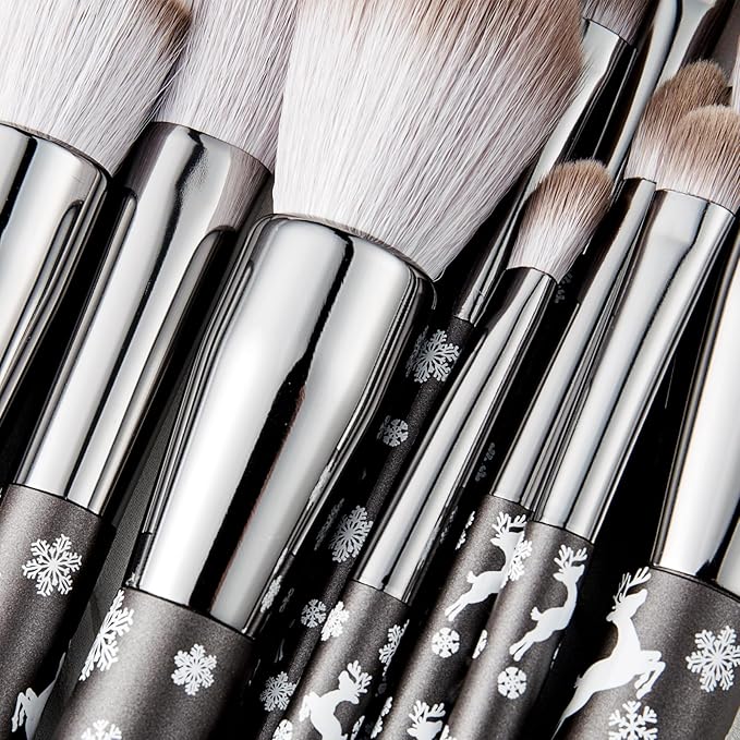 Natural Goat Hair Makeup Brush Set Professional, Snowflake Cosmetic Brushes Makeup Set, Natural Makeup Brushes, Natural Bristle Makeup Brushes, Natural Hair Makeup Brushes Set Professional.