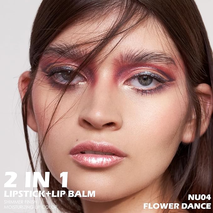 FOCALLURE Moisturizing Shiny Lipstick,Pearl Shimmery Finish,Hydrating Tinted Lip Balm with Creamy Texture,Long Lasting High Pigmented Lip Stain,Flower Dance