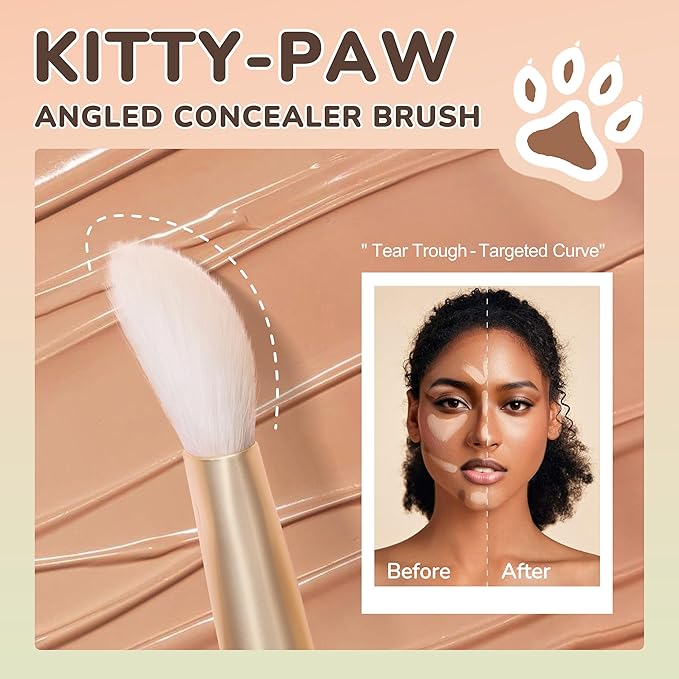 Makeup Brush Set Eyeshadow 5 Pcs, Eye Shadow Brushes for Women With Powder Puff, Fluffy Blending Brush, Crease, Eyeliner Brush Professional, Makeup Artist Set, Vegan & Cruelty Free