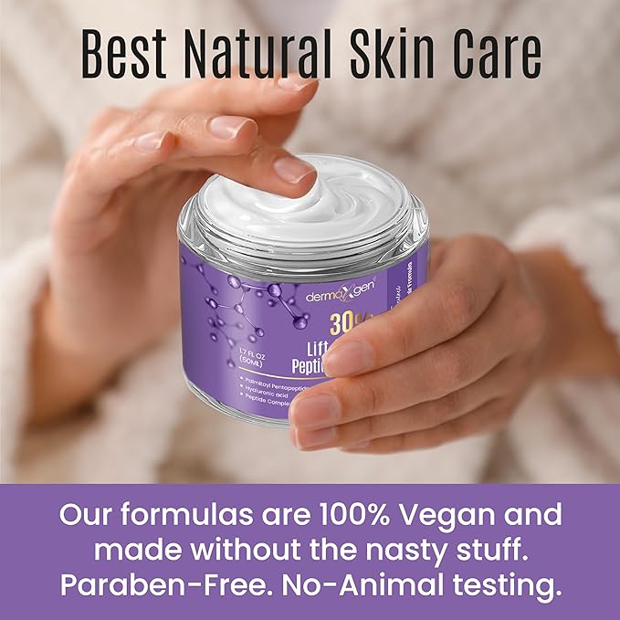 30% Lift & Firm Peptide Cream for Face - Organic Anti Aging Firming Cream for Wrinkles and Fine lines - Hydrating Formula with Matrixyl for Skin Firmness and Barrier Repair - 1.7 Fl Oz /50ML