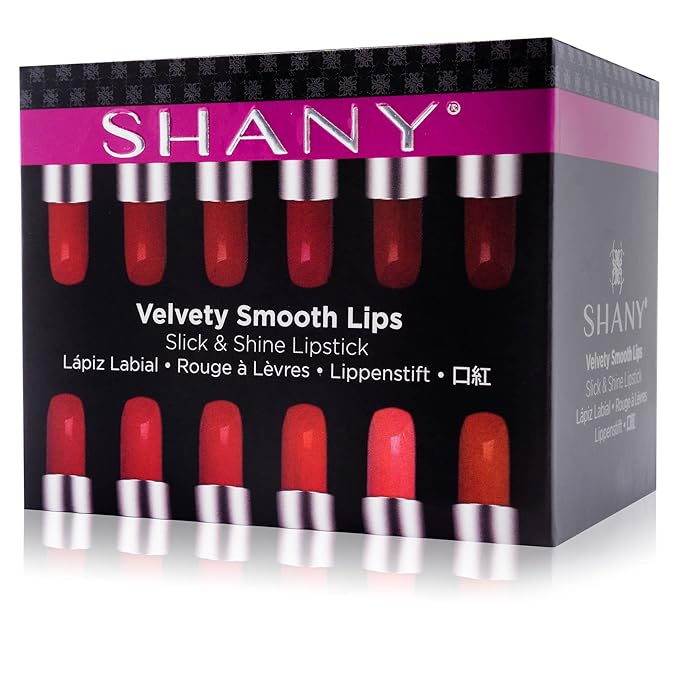 SHANY Slick & Shine Multi-Colored Lipstick Set - 12 Matte Lip Colors Long Lasting & Moisturizing Lip Shades In A Premium Packaging Gift Box with Vitamin E and Aloe Vera.