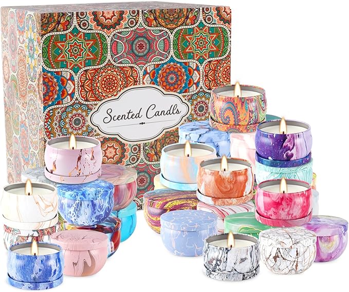 36 Packs Scented Candles Gift Set, Fragrances Candle for Women, 2.5 OZ Portable Jar Candle for for Spa, Yoga, Bath, Aromatherapy, Stress Relief.