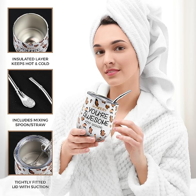 Luxury At-Home Spa Kit with Honey Almond Scent - Bath Gift Basket with Vit E-Rich Bath Essentials, Tumbler, Ear Candles, Bath Oil, Salts, Shower Steamer, Organic Lip Balm & More in Leopard Basket, 21