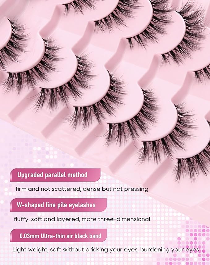 Frihappy Mink Eyelashes Fluffy Lashes Cat Eye Lashes Natural Eyelashes Wispy Lashes Fake Eyelashes False Lashes Mink Lashes FRH-305