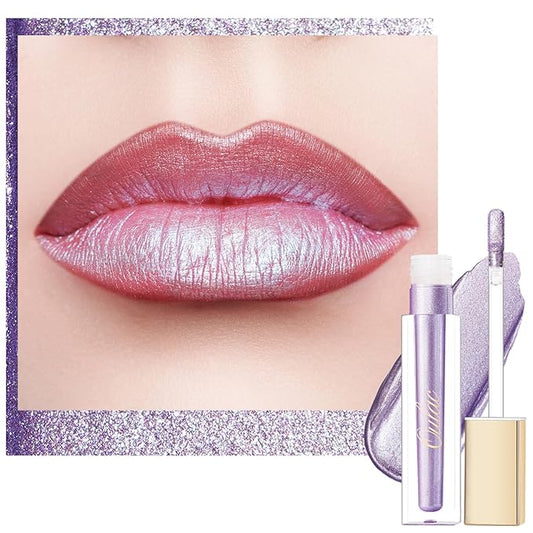Oulac Pink Metallic Lipstick for Women, Pinky Purple Long Lasting Lip Color, Lightweight Oil Base Formula,Waterproof, No Transfer, also for Eyeshadow, Vegan MD02