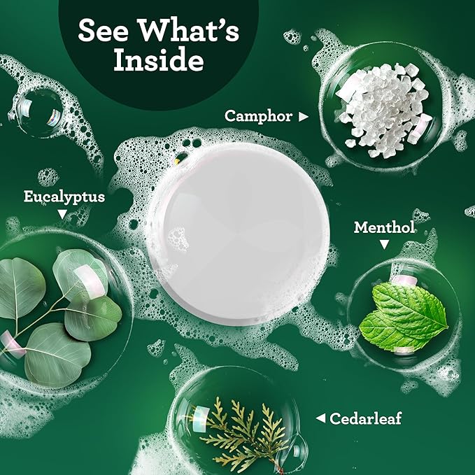 GuruNanda Eucalyptus Vapor Shower Tablets, Clean-Dissolving Aromatherapy Shower Steamers with Eucalyptus & Menthol, Promotes Relaxation, Ideal for Gifting, 10 Count