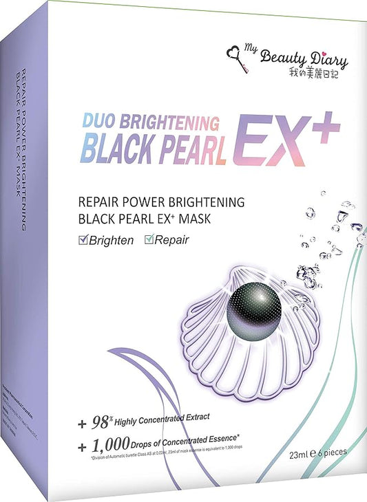 My Beauty Diary -Repair Power Brightening Black Pearl EX+ Facial Face Mask (6 Sheets) - New English Version