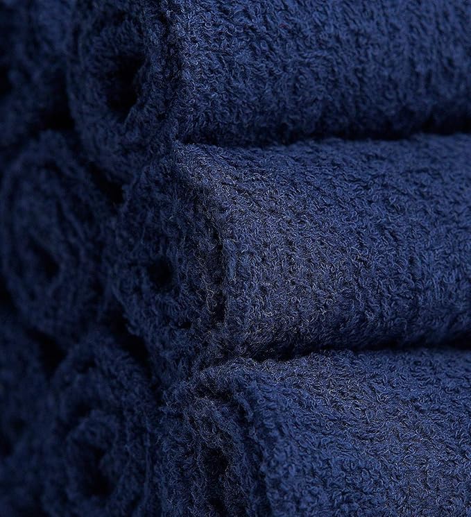 Softolle 100% Cotton Washcloths 24 Pack (12x12 Inches) Soft, Highly Absorbent Washcloth, Face Towels, Wash Cloths for Face, Ring Spun, Bulk Pack (Navy Blue)
