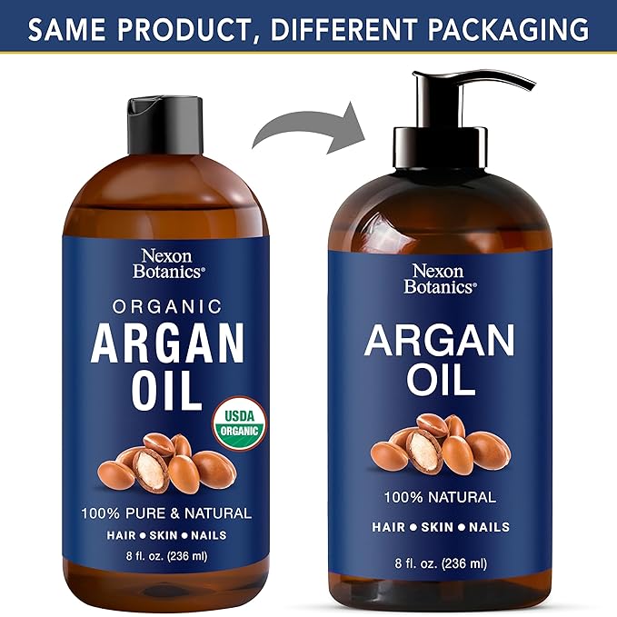 Argan Oil for Hair Growth 8 fl oz - 100% Natural Moroccan Argan oil for Face, Body, Skin and Nails - Aceite de Argan