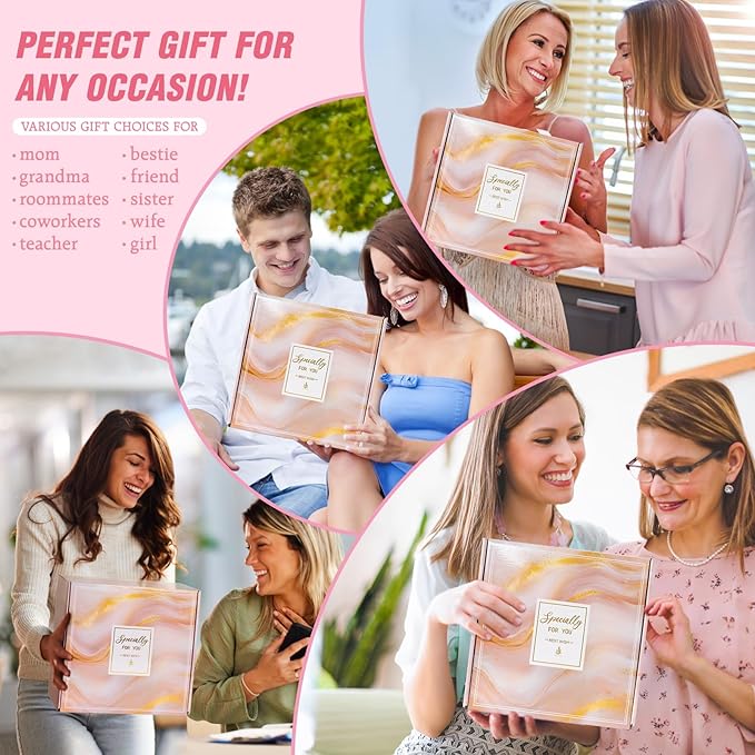 Happy Birthday Gifts for Women Her Friend , Self Care Gifts Get Well Gifts, Unique Relaxing Spa Gift Basket Set Care Package w/ Blanket , Christmas Gifts for Mom Wife Grandma Sister