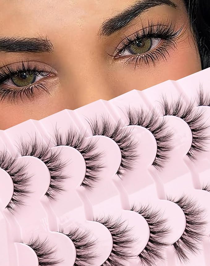 Frihappy Mink Eyelashes Fluffy Lashes Cat Eye Lashes Natural Eyelashes Wispy Lashes Fake Eyelashes False Lashes Mink Lashes FRH-305