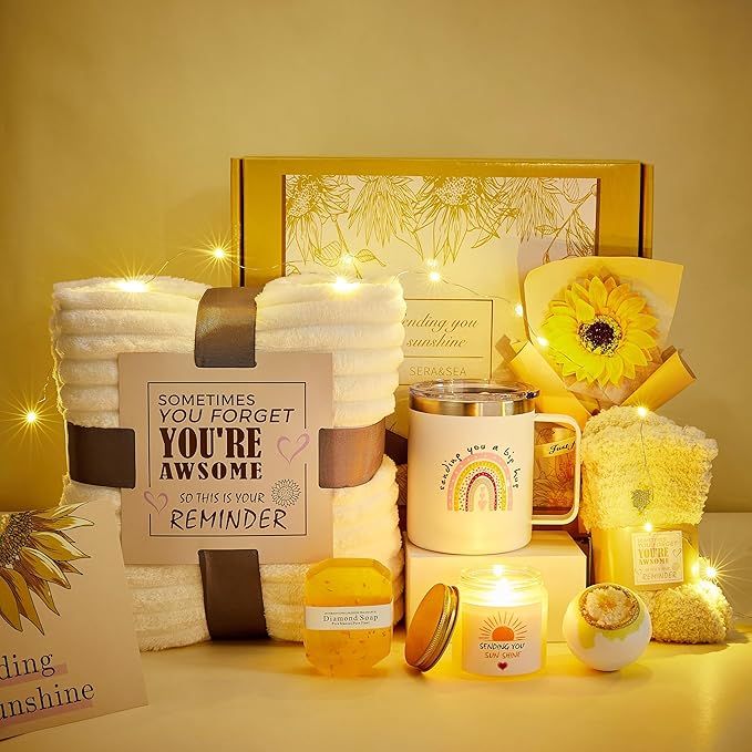 Get Well Gifts for Women After Surgery 10pc Gift Baskets Feel Better Spa Gift Basket Care Package for Mom Her Wife Friend Grandma