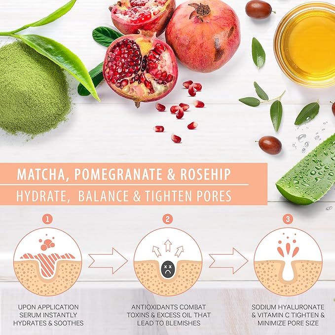 LILY SADO TEA+C Green Tea + Vitamin C Super Serum - Natural Vegan Serum - Best Antioxidant, Anti-Wrinkle Moisturizing Formula - Softens, Hydrates, Firms & Tones for Luscious, Radiant Skin