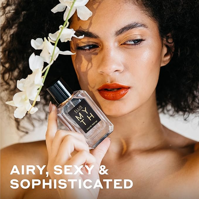 Ellis Brooklyn MYTH Eau de Parfum, Sophisticated Jasmine Musk Perfume for Women, Clean, Vegan, Paraben-Free, Long Lasting, Notes of Bergamot, Tiger Orchid & White Cedarwood, 50ml / 1.7oz