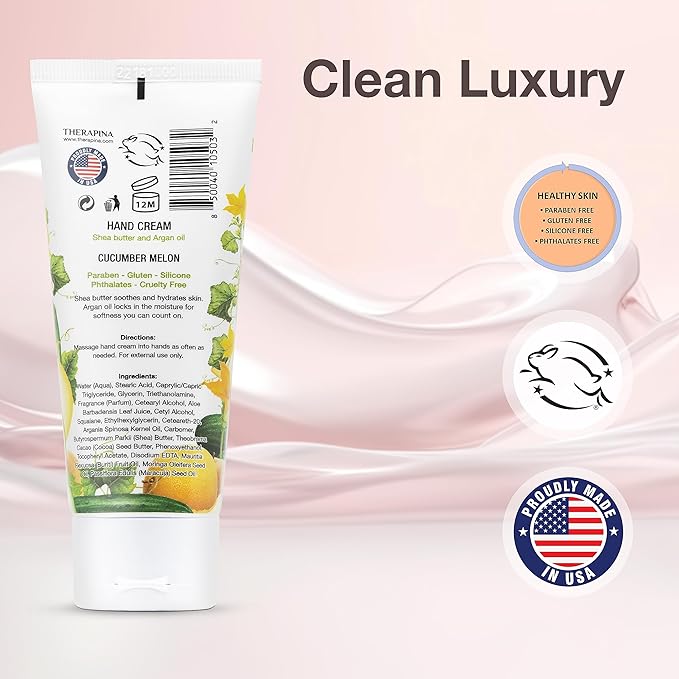 Aromatherapy Hand Cream for Dry Skin – Shea Butter Hand Cream for Women and Men with an Awakening, Long-Lasting Cucumber Melon Scent – Vegan Hand Cream Lotion for Dry Skin, 3 Oz.