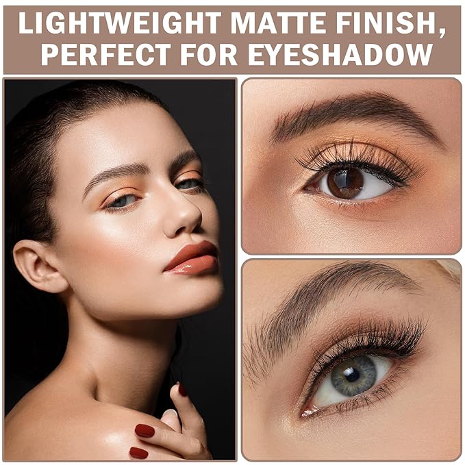 9 Color Matte Naked Eyeshadow Palette - Natural Nude, Smoky Brown, Taupe Ultra-Blendable Highly Pigmented Eye Shadows with Brush - 04 Milk Tea