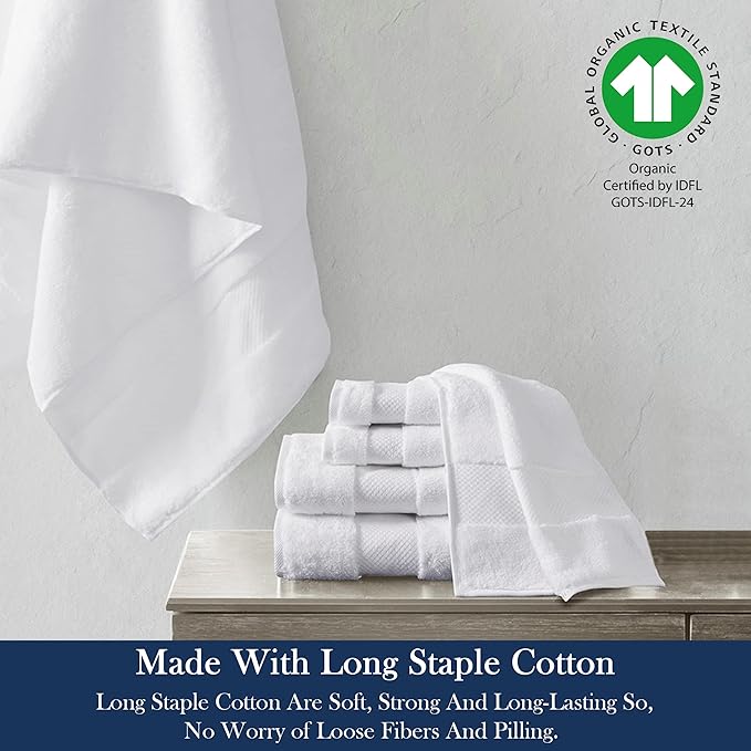 Delara Organic Cotton Luxuriously Plush Bath Towel 33 Piece Set|GOTS & Oeko-TEX Certified|Premium Hotel Quality Towels|Feather Touch Technology|650 GSM Long Staple|Soft, Quick Dry & Ultra-Absorbent