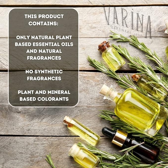 Organic Lavender Flowers Bar Soap - Gentle Cleansing for Sensitive Skin, Herbal and Mint - 3 Pack