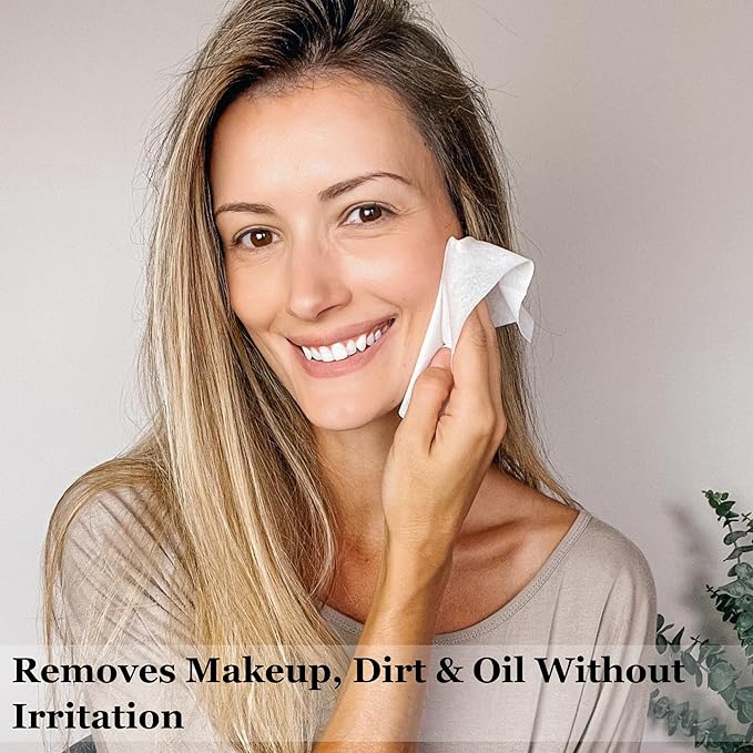 mivida Hypoallergenic Makeup Remover Wipes 2 Pack of 25 Count | Biodegradable Facial Cleansing Make up Remover Face Wipes with Vitamin E | Fragrance Free, Alcohol Free, Plant Based 50 Count wipes