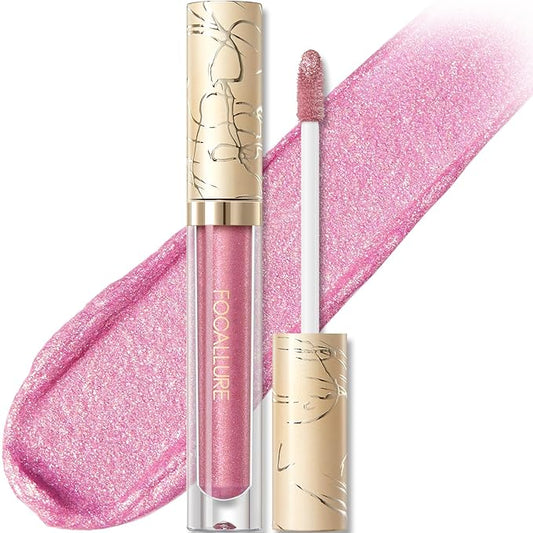 FOCALLURE Metallic Liquid Lipstick,Non Stick Cup Lip Gloss,High Impact Lip Color with Transfer-proof Wear,Long Lasting & Waterproof Lipstick Makeup for Women,One Promise