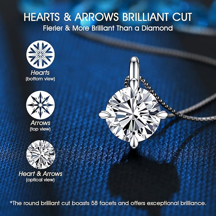 Beam & Bask Pendant Necklace for Wife or Girlfriend, Anniversary Birthday Wedding Moissanite Jewelry for Soulmate Her Women, S925 Sterling Silver