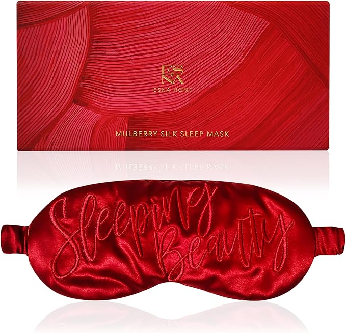 Luxury Silk Sleep Mask Gift Set 22-Momme Mulberry Silk Eye Mask Ultra Comfort Perfect Present for Her Luxury Christmas for Women Comfortable Blindfold Eyeshade for Night Sleep