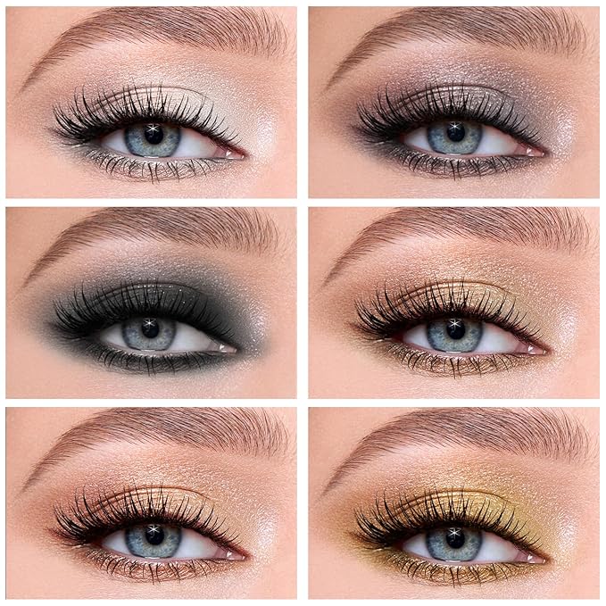 Boobeen 6PCS Cream Eyeshadow Sticks - Waterproof Eyeshadow Pencil Crayons - Eye Brightener Stick Shimmer Pens - Create Glitter Eye Makeup - Easy to Use