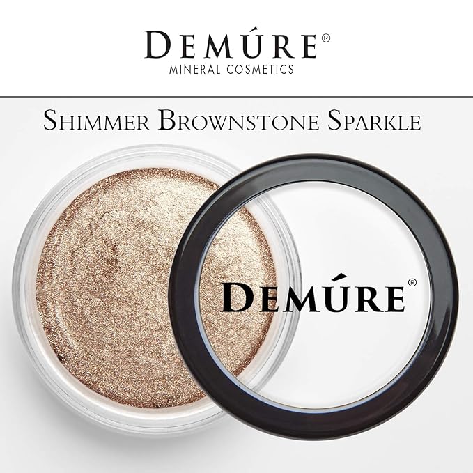 Demure Mineral Make Up (Brownstone Sparkle) Shimmer Eyeshadow, Loose Powder, Glitter Eyeshadow, Eye Makeup, Professional Makeup