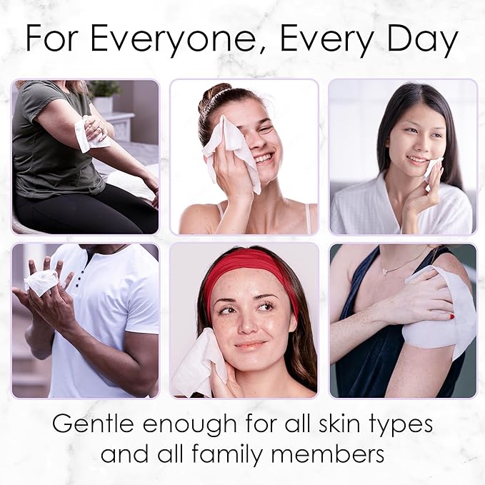 Lavender Face Wipes - 120 pcs - Gentle Makeup Remover Wipes for Women - Facial Cleansing Wipe with Aloe, Castor, Vitamin A and E - Extra Soft - Moisturizing