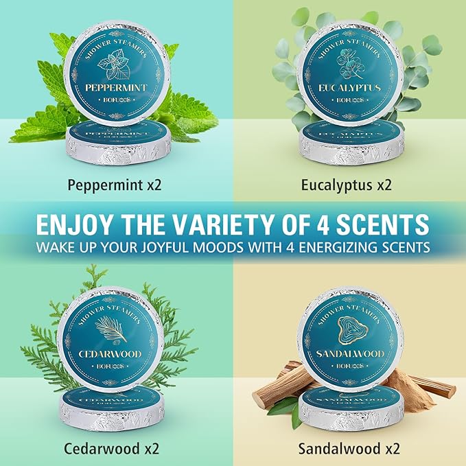 Shower Steamers Aromatherapy – Birthday & Christmas Gifts for Men Teen Dad, Stocking Stuffers White Elephant Gifts for Adults, SPA Self Care Relaxing Natural Essential Oils Bath Bombs