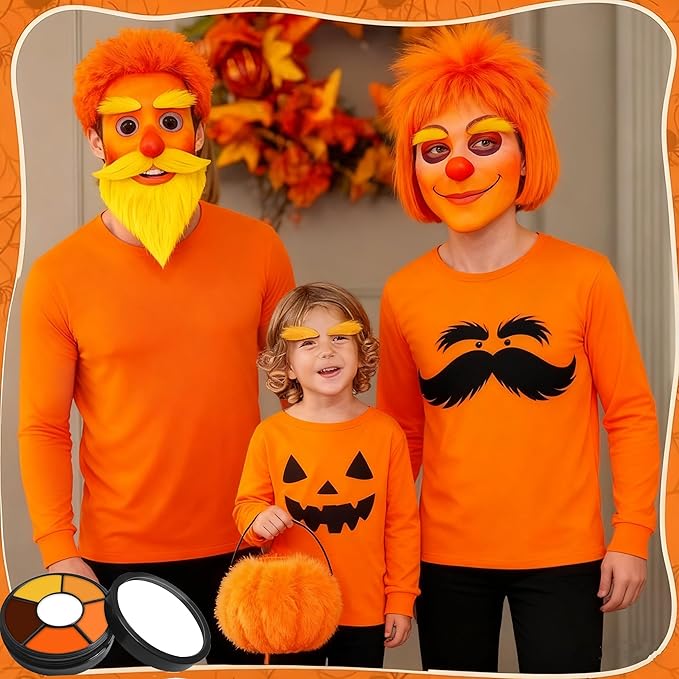 Go Ho 6 Colors Orange Face Body Paint,Cream Washable Formula Face Painting for Halloween Cosplay,Body Paint SFX Makeup Palette,Professional Face Paint White Orange Yellow Makeup