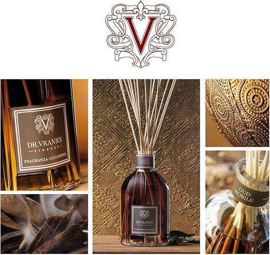 Dr. Vranjes - Oud Nobile 500 ml Refill + Double Pack of White Sticks (3 Pieces Bundle) - Luxury Home Fragrance, Made in Italy, Main Scent: Oriental, Olfactory Pyramid: Bergamot, Oud, Myrrh