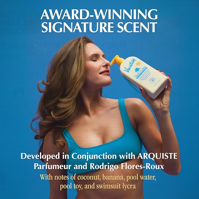 Vacation Classic Lotion SPF 50 Sun Jug, Broad Spectrum Bulk Sunscreen SPF 50, Water Resistant Sunblock, Suntan Lotion with Pump, Vegan, Family-Size, 20 Fl. Oz.