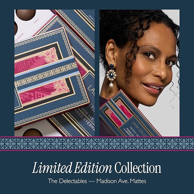 LAURA GELLER NEW YORK The Delectables Madison Ave Mattes Eyeshadow Palette - Includes 14 Matte-Finish Baked Eyeshadows in Stunning Neutral Shades - Long-Lasting Creamy Eyeshadows for Everyday