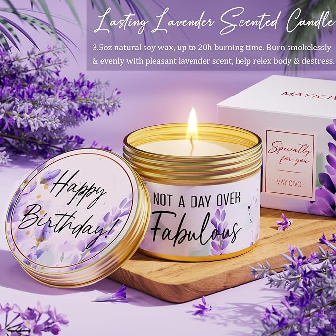 Birthday Gifts for Women Friendship, Unique Happy Birthday Gifts Basket for Mom Her Best Friend Sister Wife Girlfriend Coworker Teacher, Luxury Self Care Box Lavender Relaxing Spa Gifts Set w/ Blanket