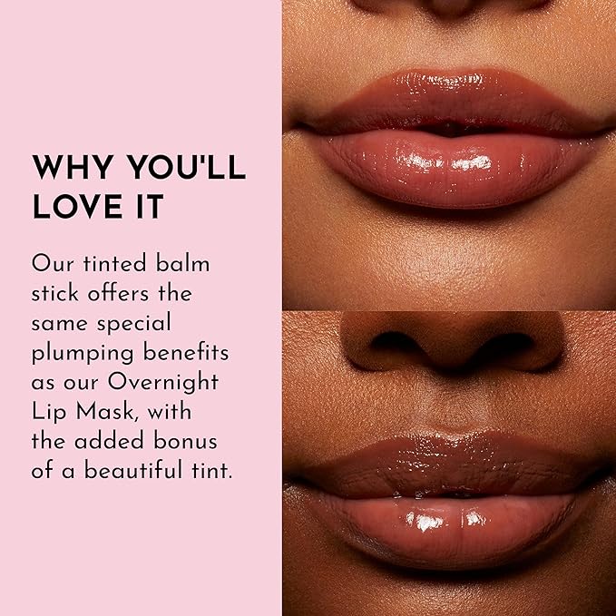 LAWLESS Forget the Filler Lip Plumping Line Smoothing Tinted Balm, Amaretto, Brown, 0.09 Ounce