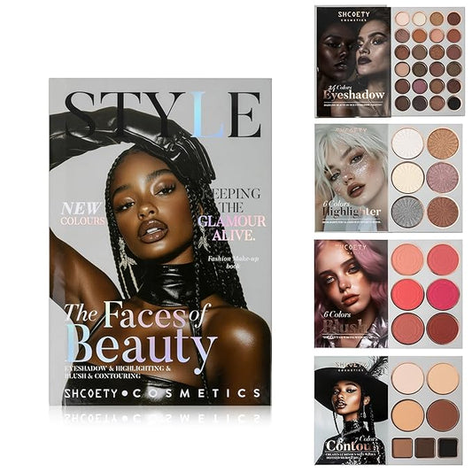 4-Layer Multi - Functional Beauty Book Kit- Style Makeup Palette Ingeniously Combines Eyeshadows, Blushes, Highlighters, Contour Powders In One,Best Choice for A Gift for Women (SH2511A)