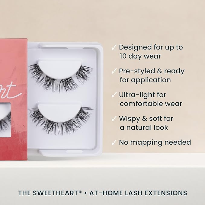 FlutterHabit The Sweetheart Lashes, 2 Sets of Eyelashes, DIY Natural & Curly Lash Extensions, Up to 10 Day Lash Wear, Salon Quality Cluster Eyelashes for a Natural Look, No Glue Included